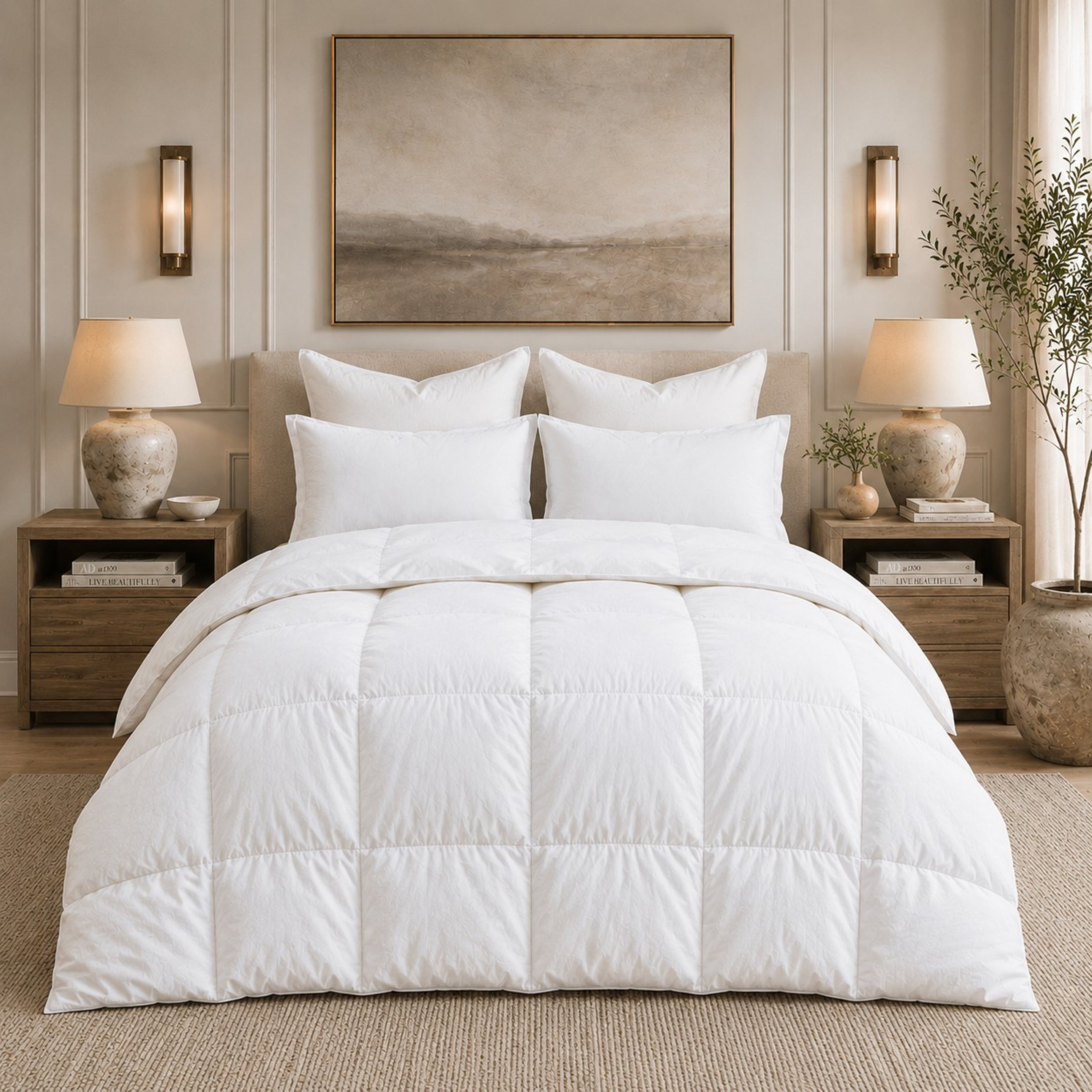 330TC Sateen White Goose Down Comforter