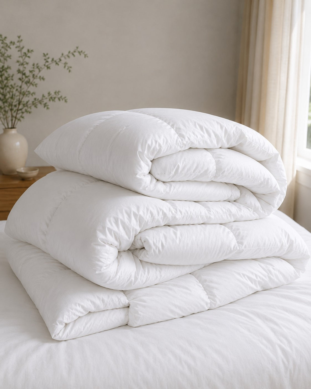 330TC Sateen White Goose Down Comforter
