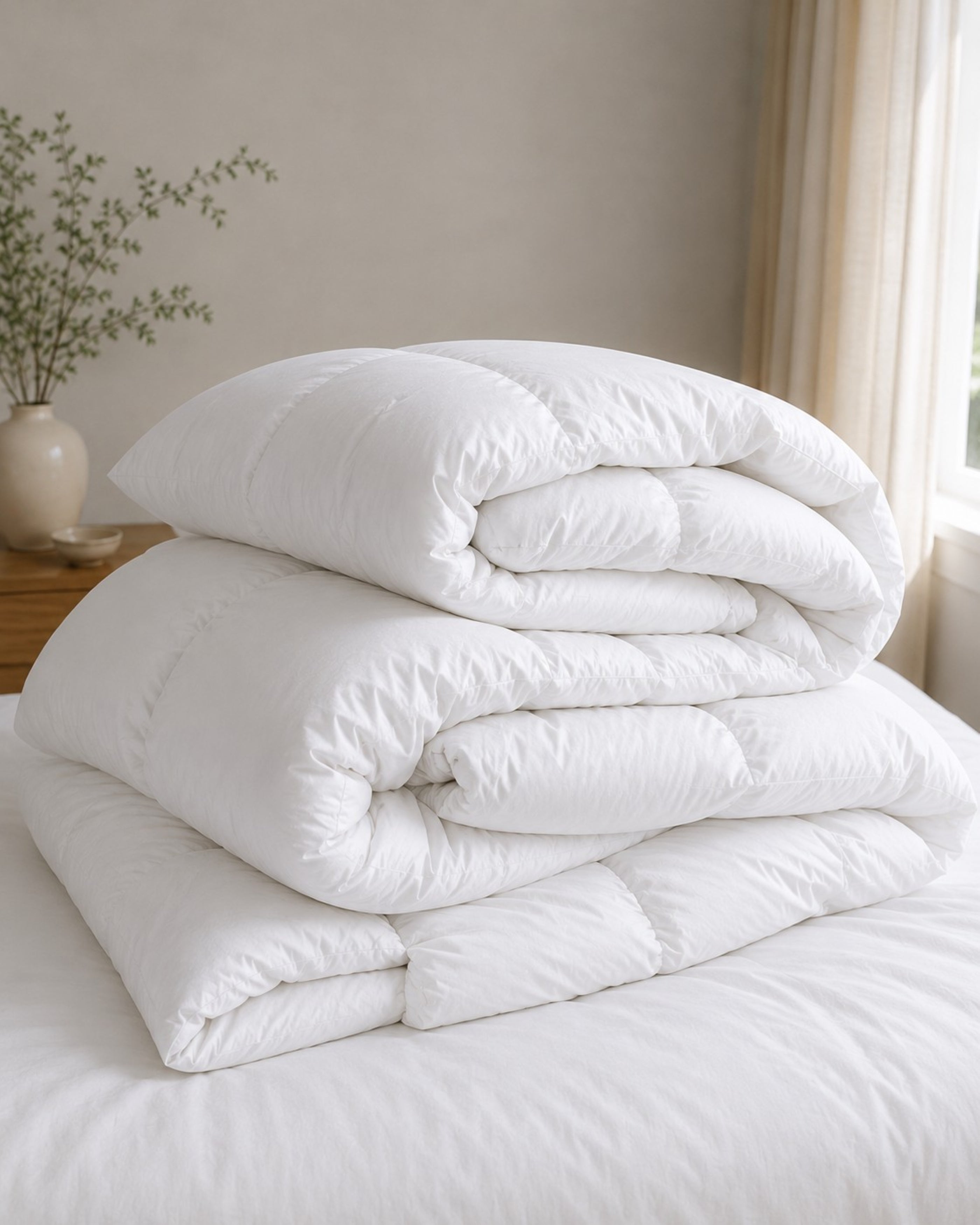 330TC Sateen White Goose Down Comforter