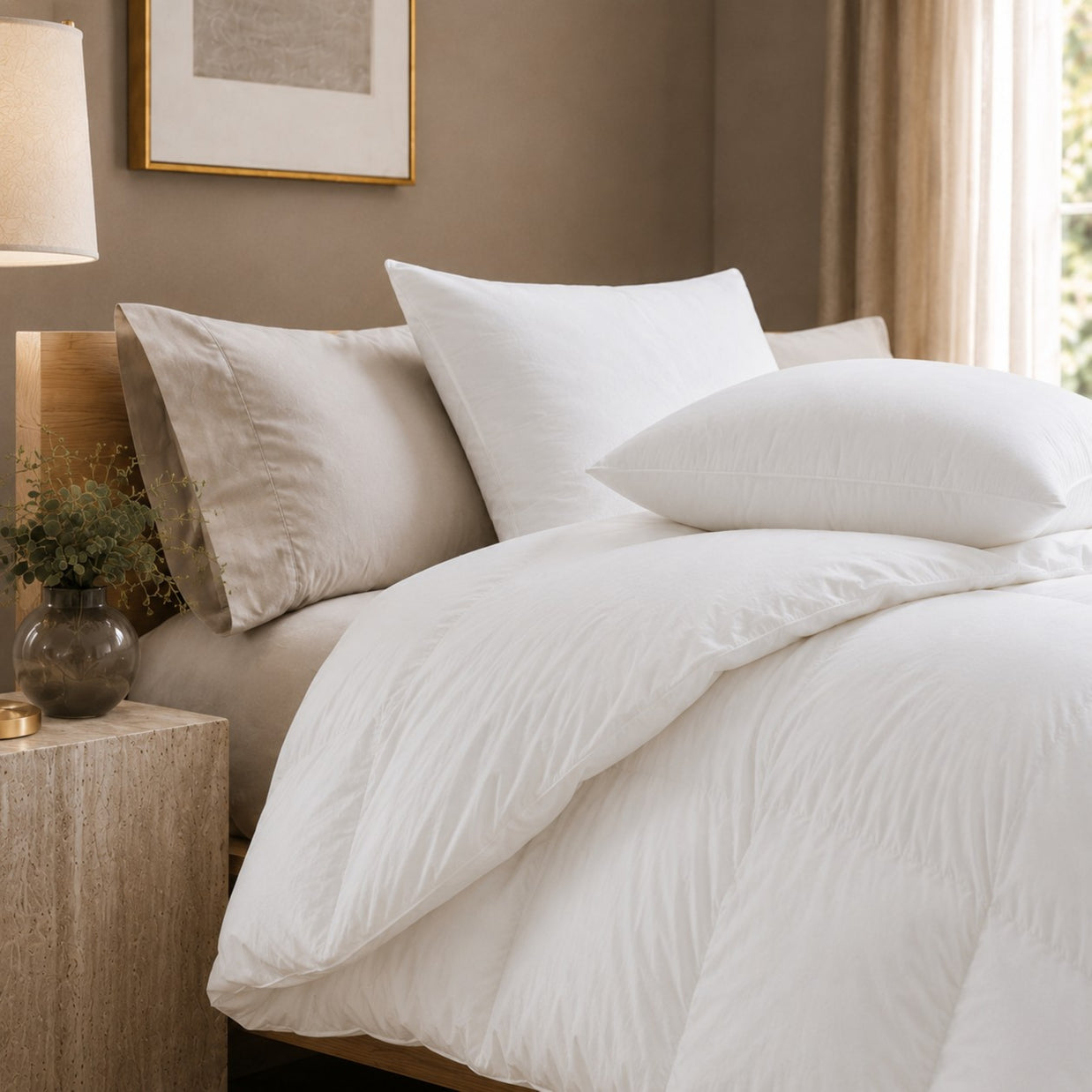 Premium German Batiste White Goose Down Comforter