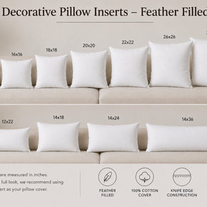 Decorative Pillow Inserts | Feather Filled