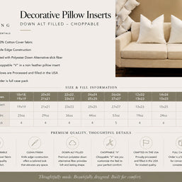 Decorative Pillow Inserts | Choppable Down Alt Filled