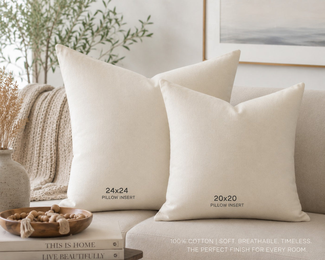 Closeout Ecru Pillow Inserts - Limited Stock