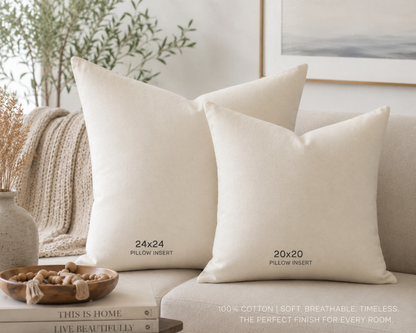 Closeout Ecru Pillow Inserts - Limited Stock