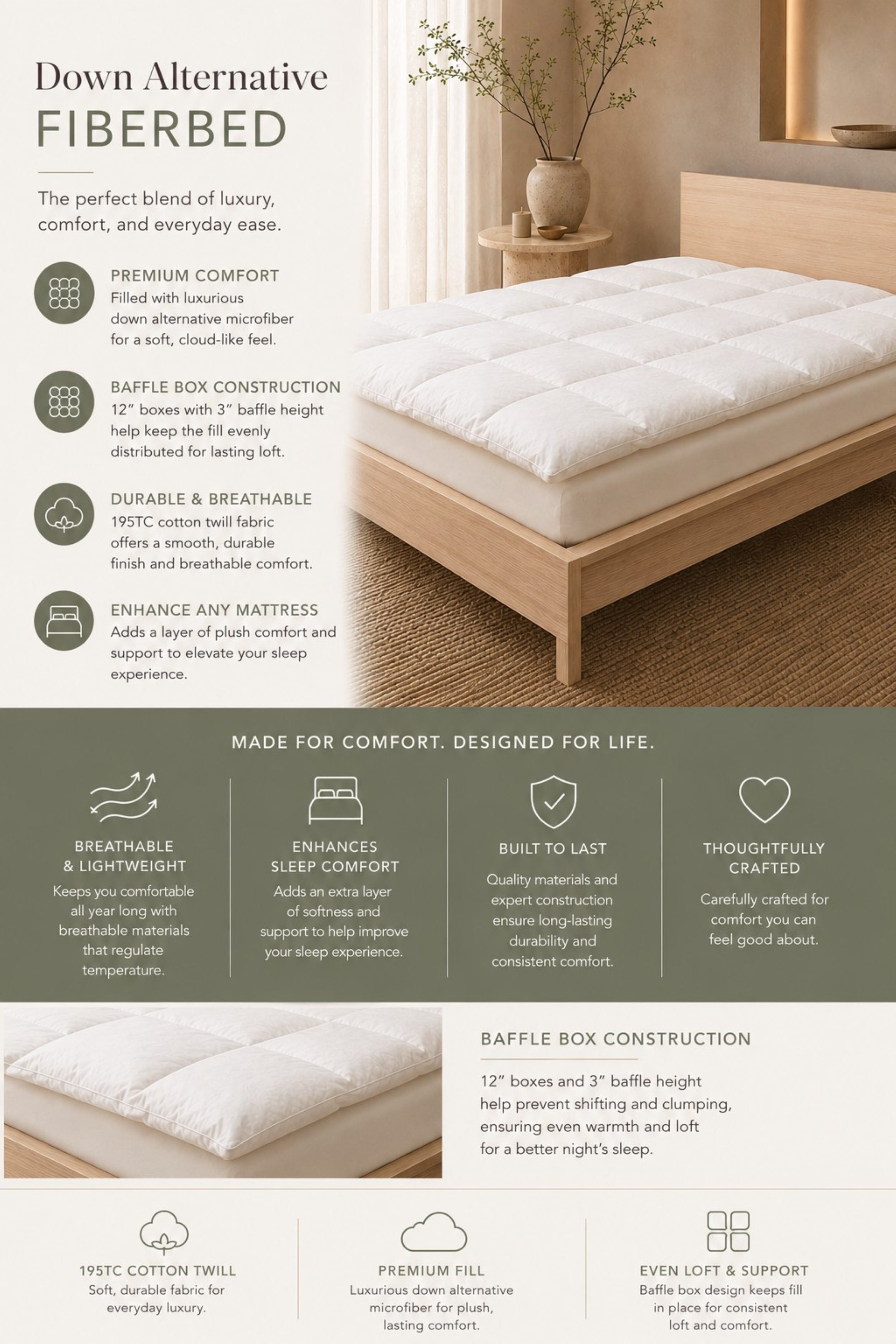 Down Alternative Fiberbed