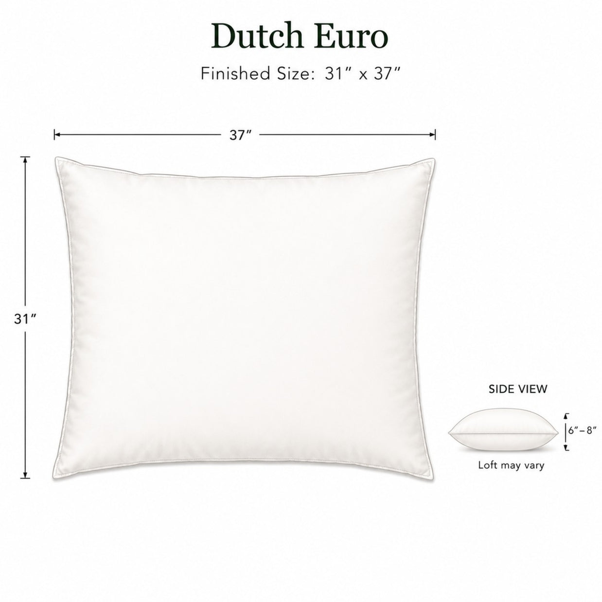 Dutch Euro Pillow Insert - Twin Pack (32