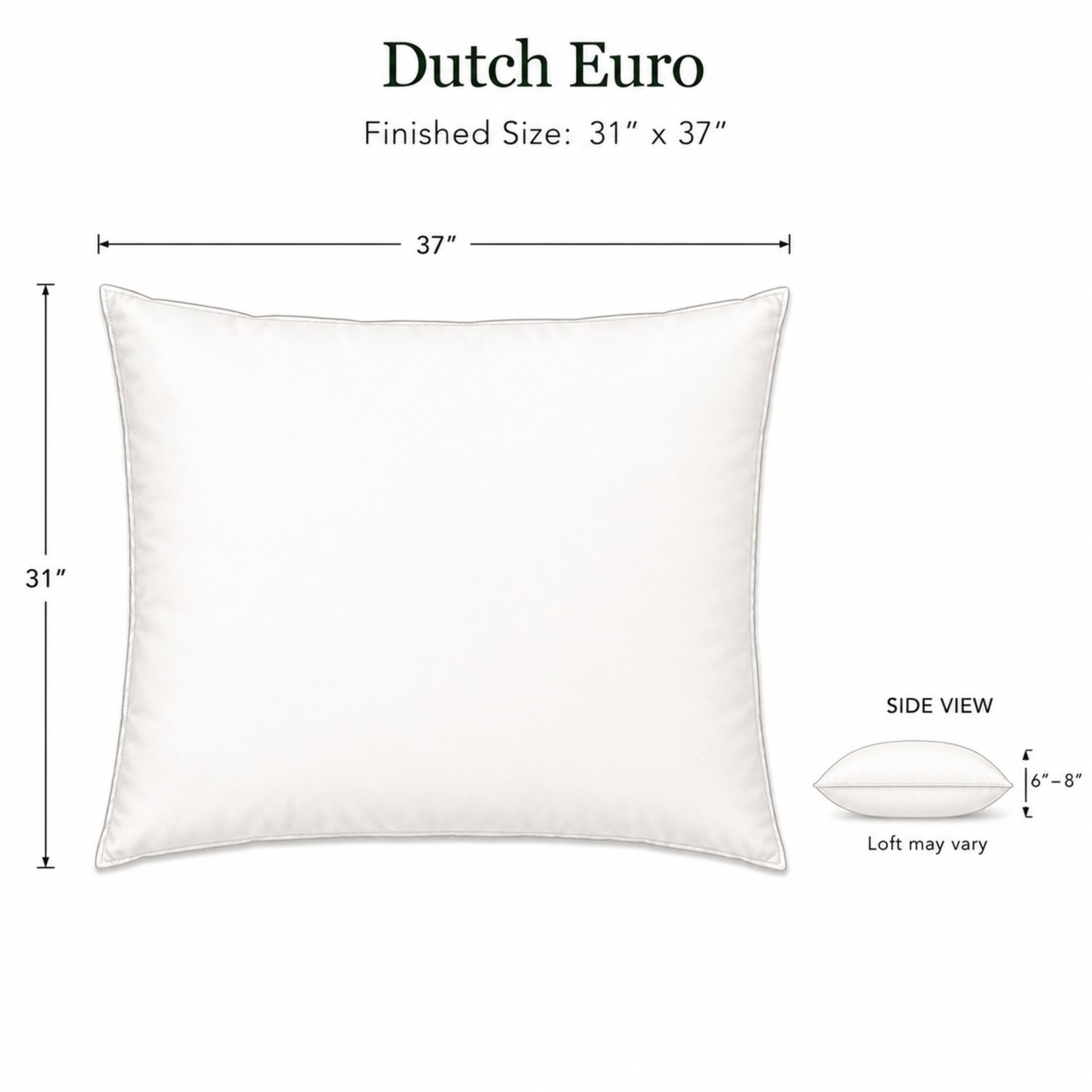 Dutch Euro Pillow Insert - Twin Pack (32