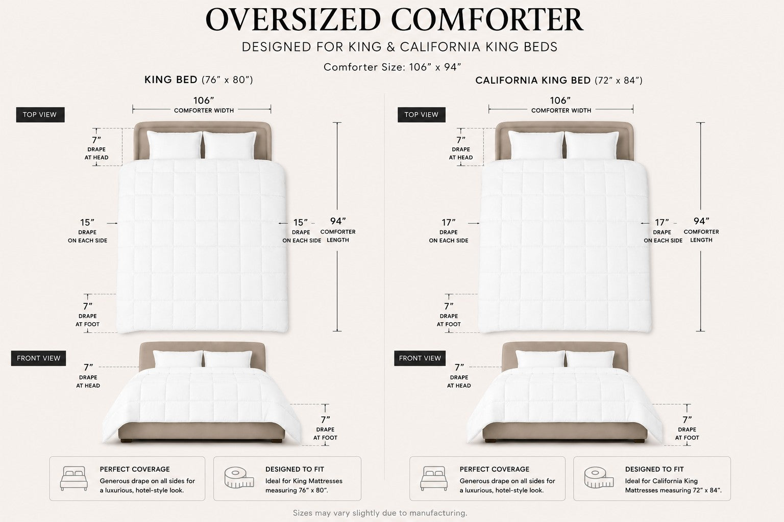 230TC Cambric White Down Comforter