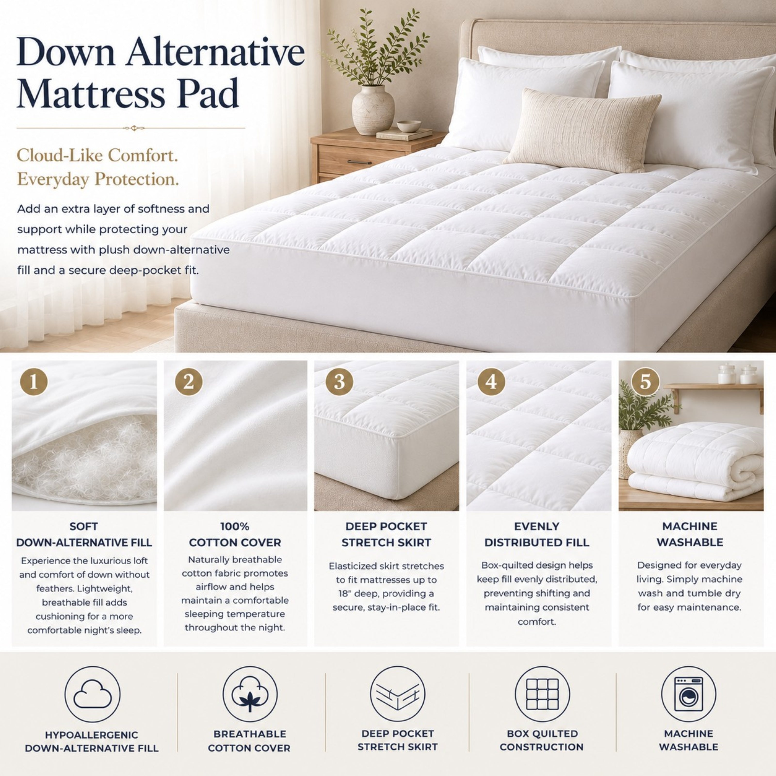 Mattress Pads – Down Alternative