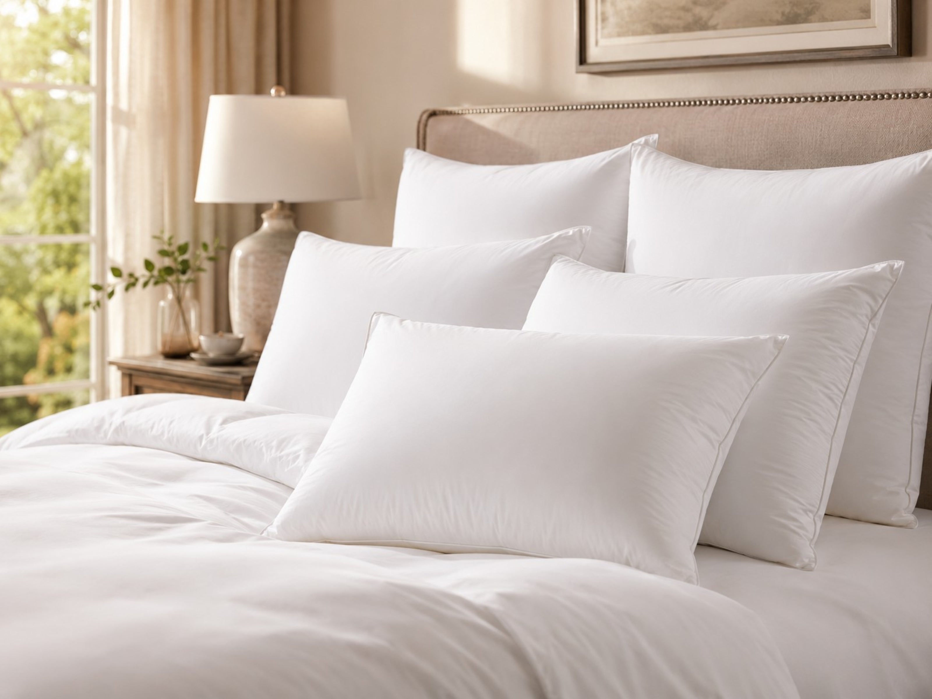 330TC Sateen White Goose Down Pillow