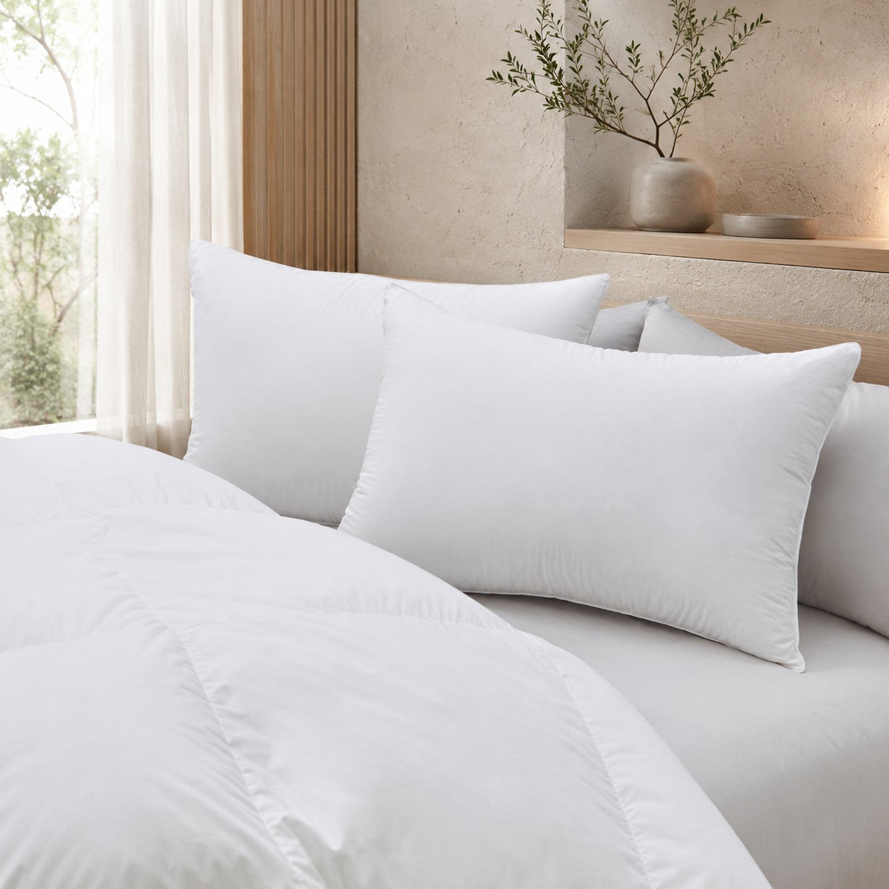Premium German Batiste White Goose Down Pillow