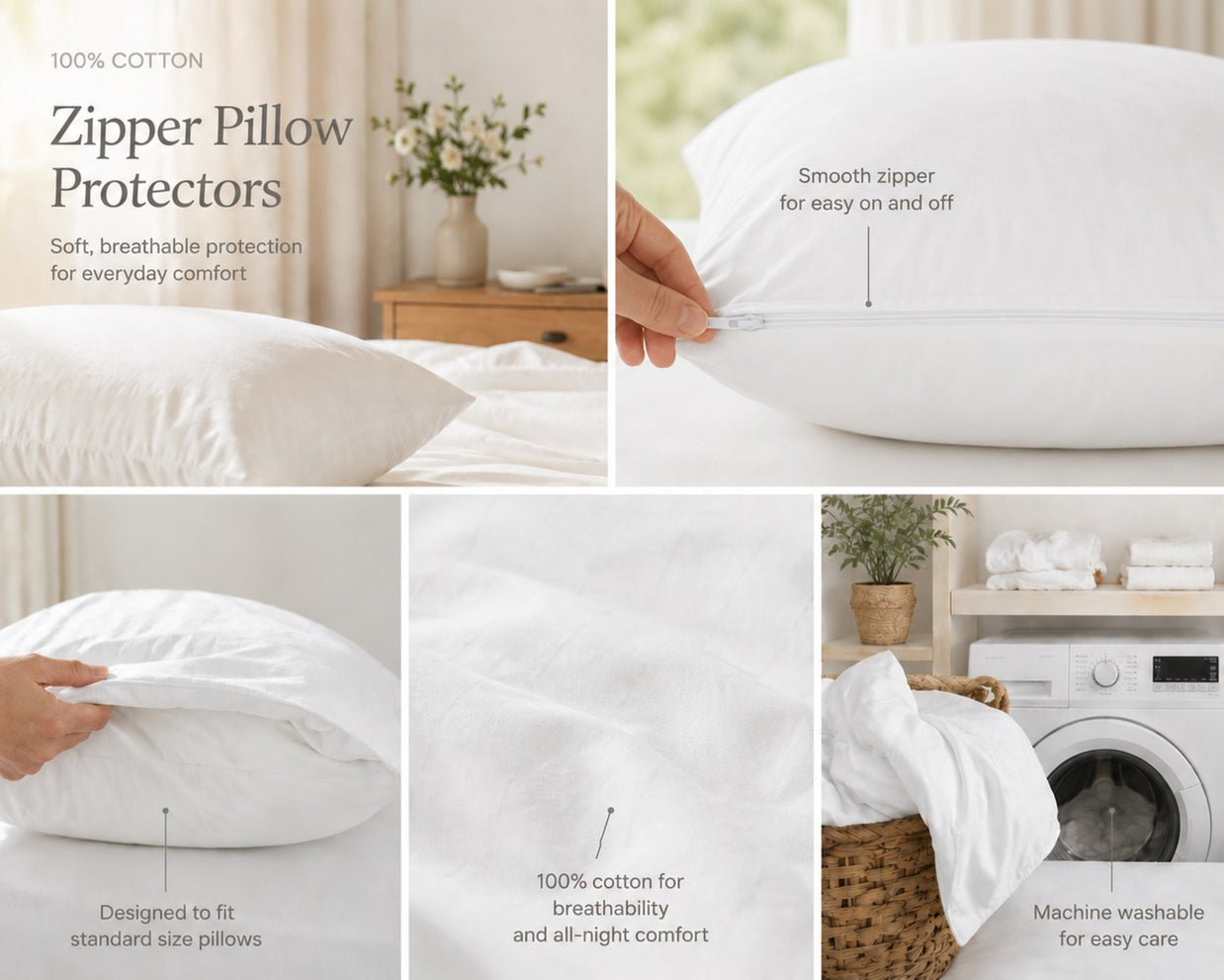 100% Cotton Pillow Protectors