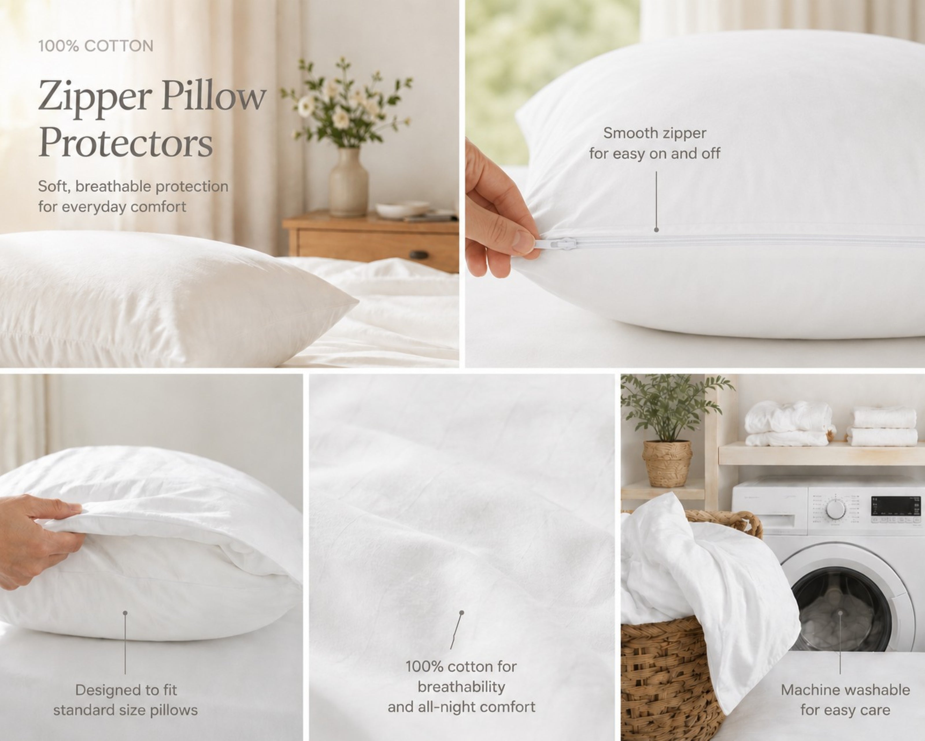 100% Cotton Pillow Protectors