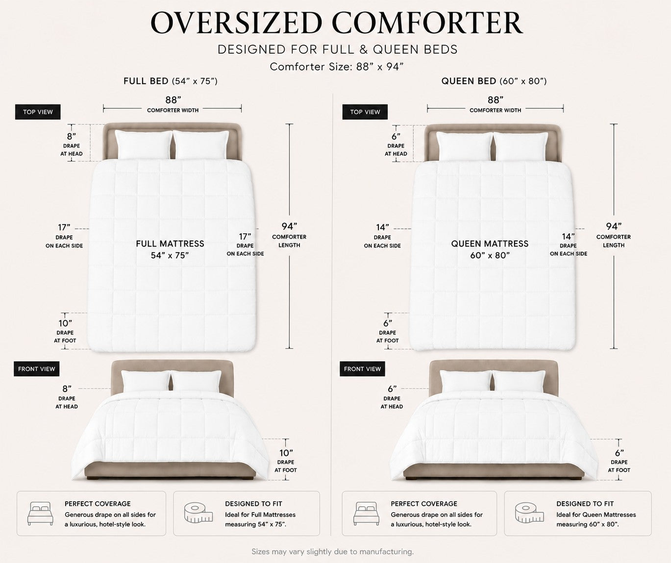 230TC Cambric White Down Comforter