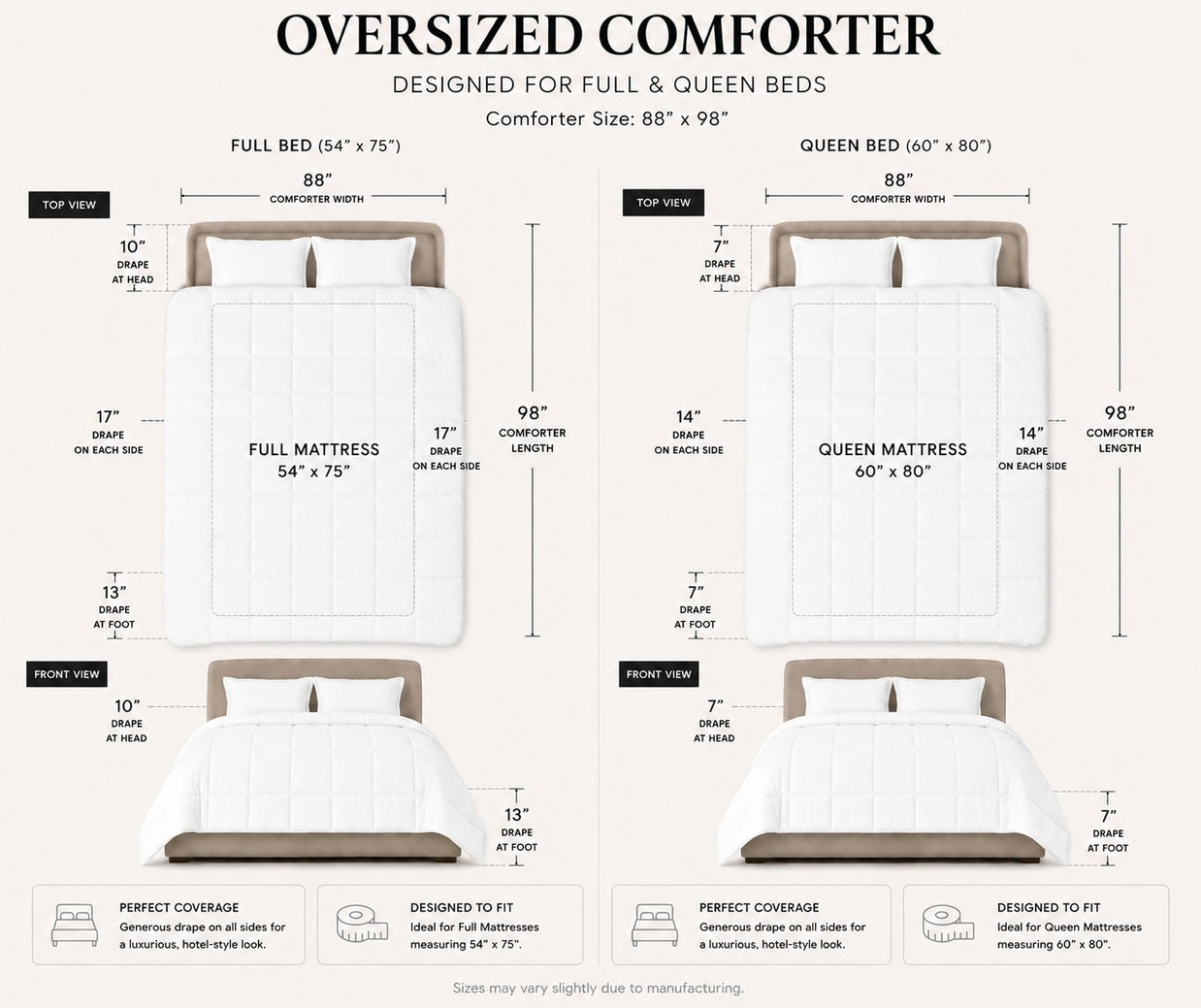Premium German Batiste White Goose Down Comforter