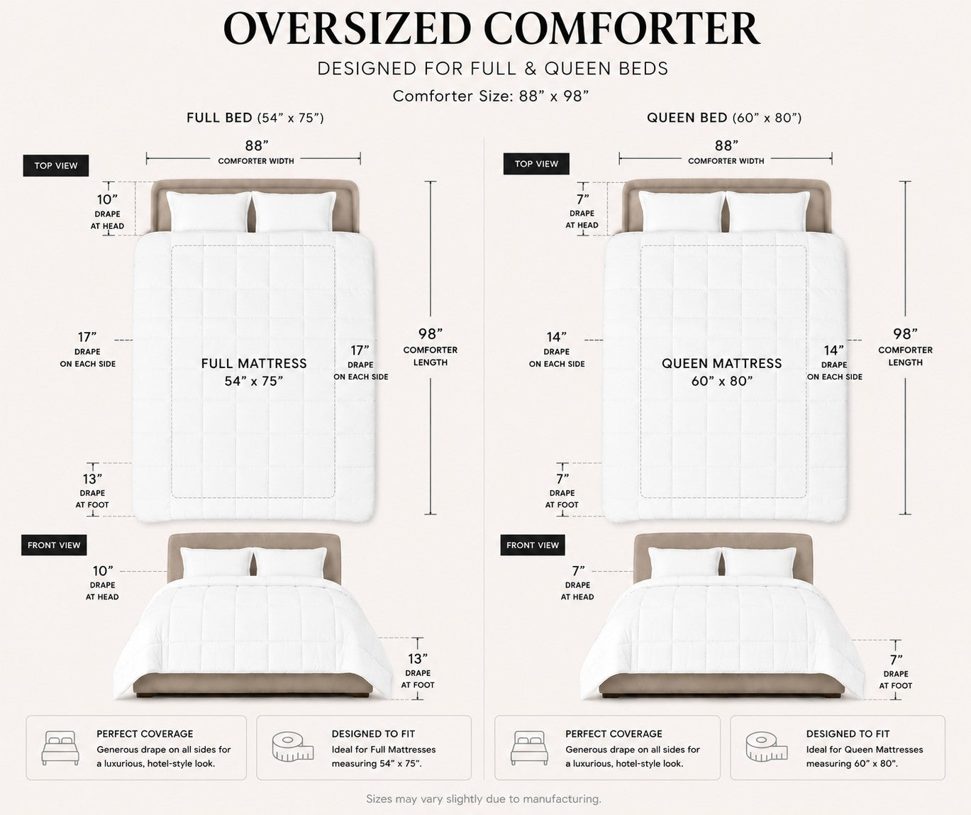 Premium German Batiste White Goose Down Comforter