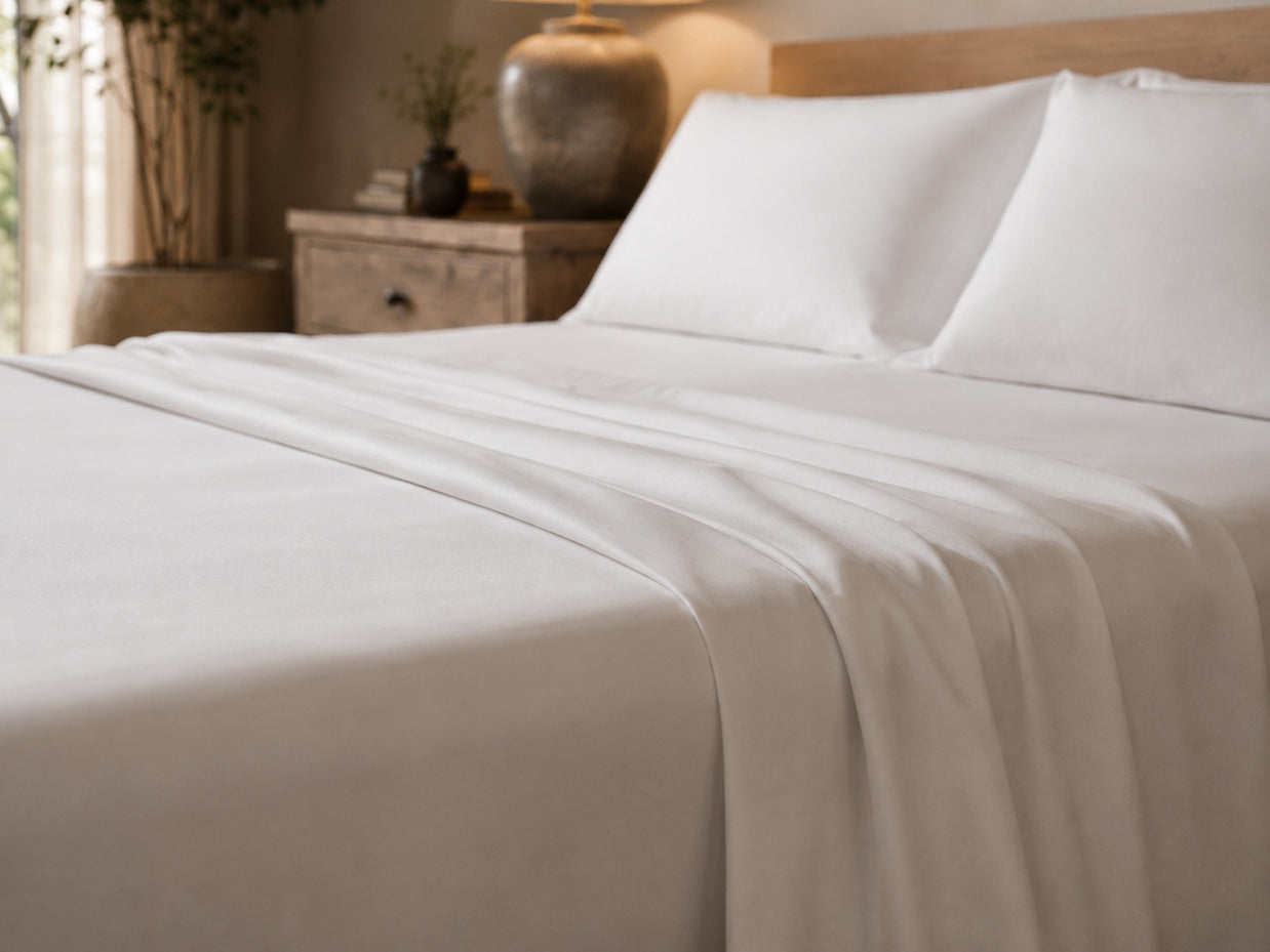 Cotton Tencel Sheet Sets White