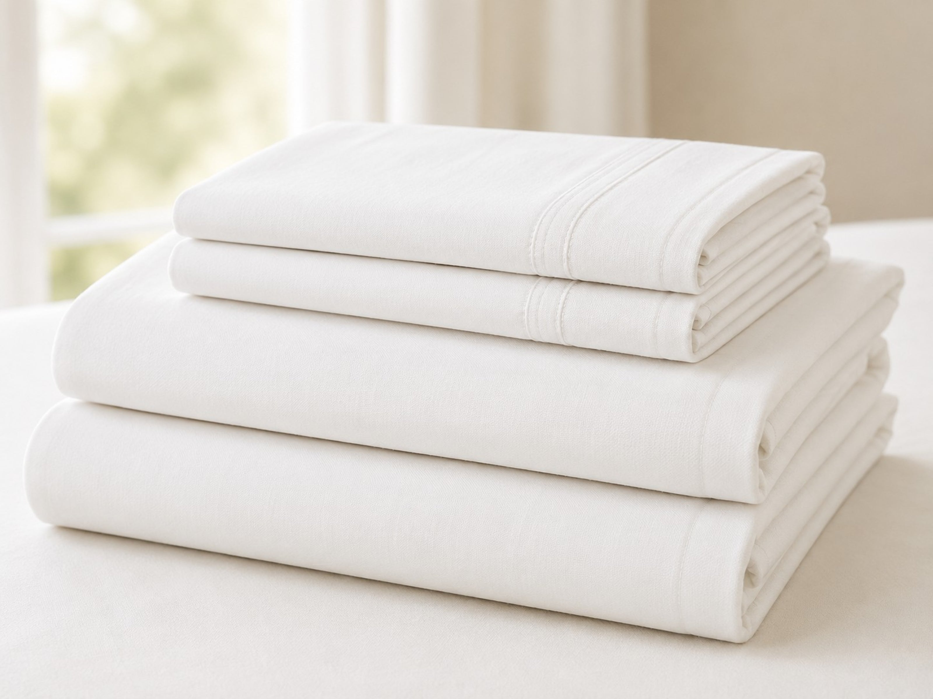 Cotton Tencel Sheet Sets White